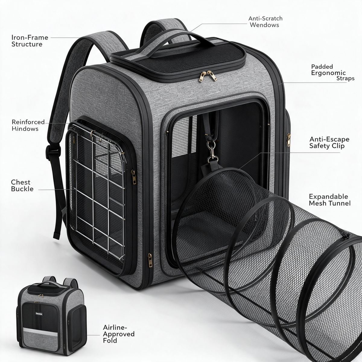 Fleecy Expandable Backpack Carrier