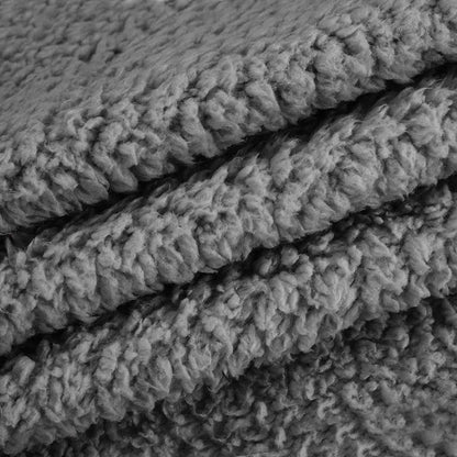 Gray sherpa fleece pet blanket texture