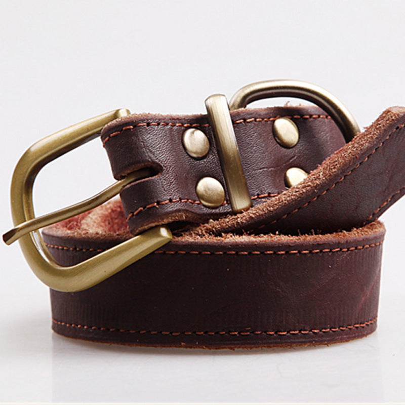 Cowhide leather dog collar