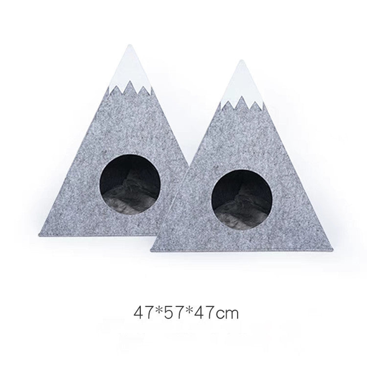 Felt cat cave in light grey