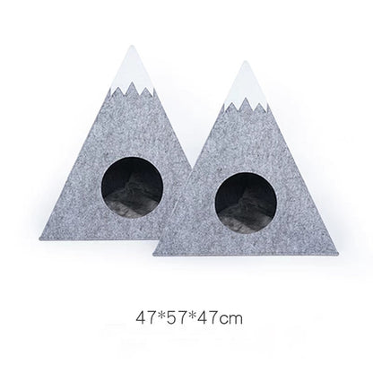 Felt cat cave in light grey
