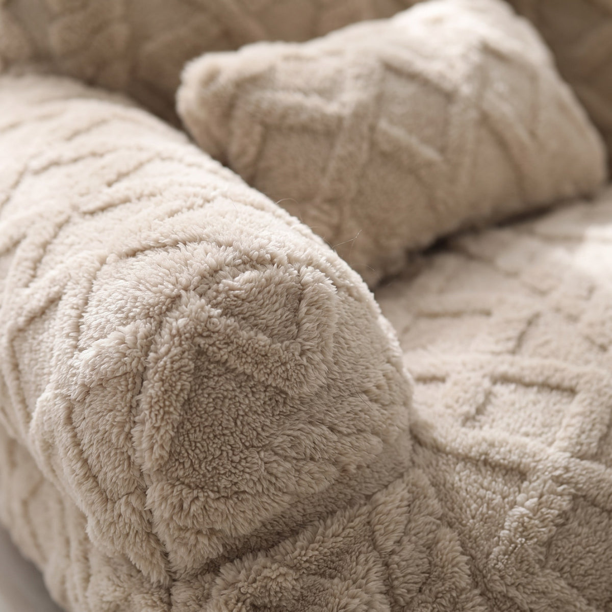 Close-up of the soft embossed fleece texture